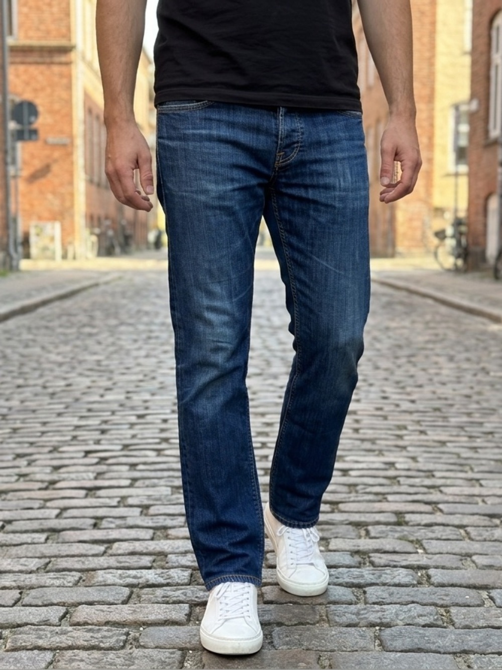 Nudie Jeans Average Joe Dark Blue Straight-Leg Denim